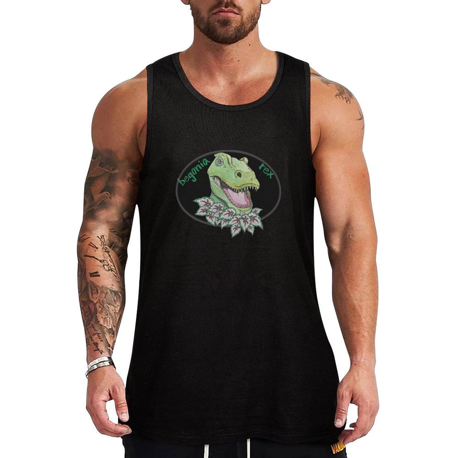 Begonia Rex - เสื้อกล้าม T rex begonia เสื้อกล้ามสตรีทฮิปฮอป เสื้อกล้ามลำลองแบบไม่มีแขน