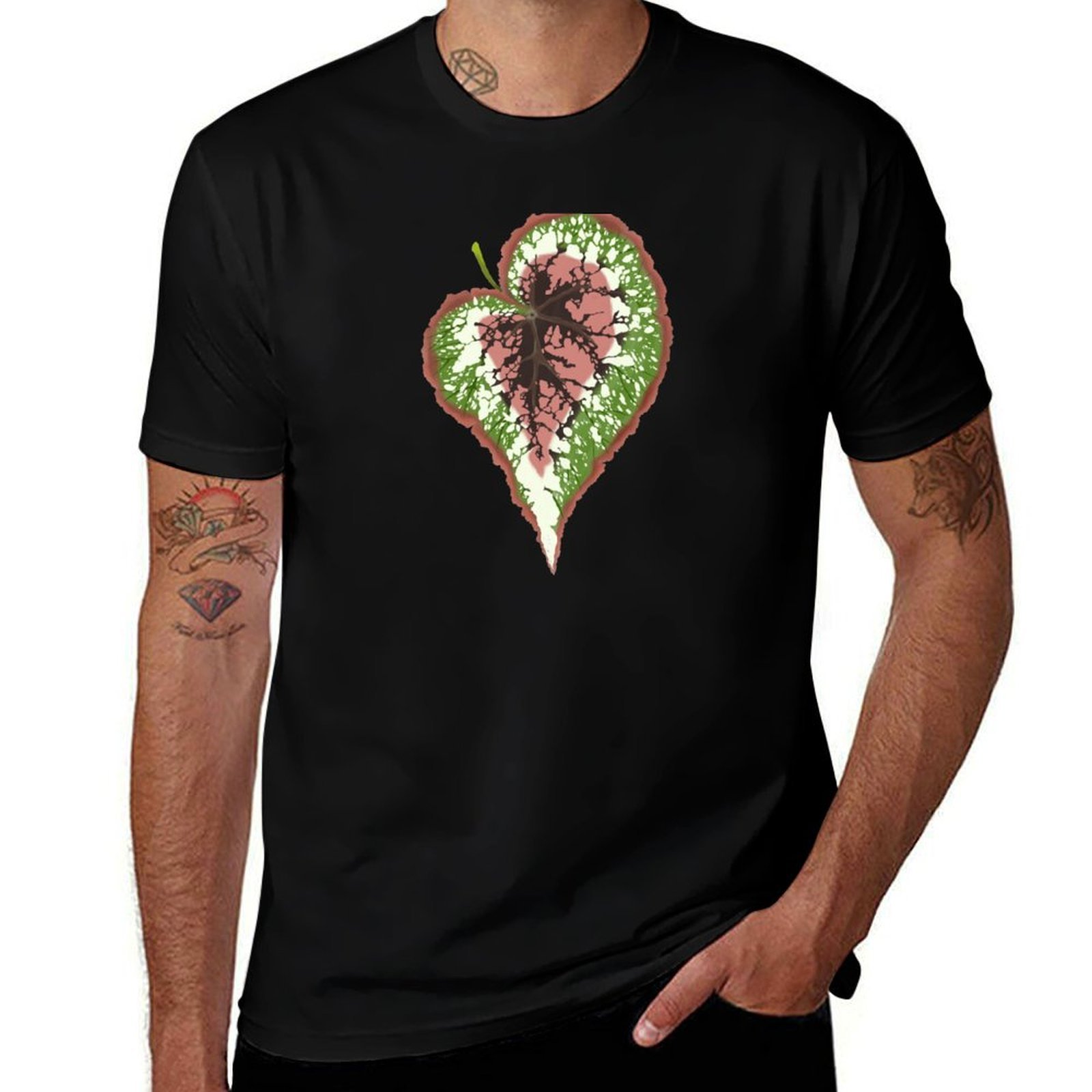 Begonia Rex - เสื้อยืดเบโกเนีย เร็กซ์ดีไซน์เรียบง่าย เสื้อเชิ้ตแขนสั้น