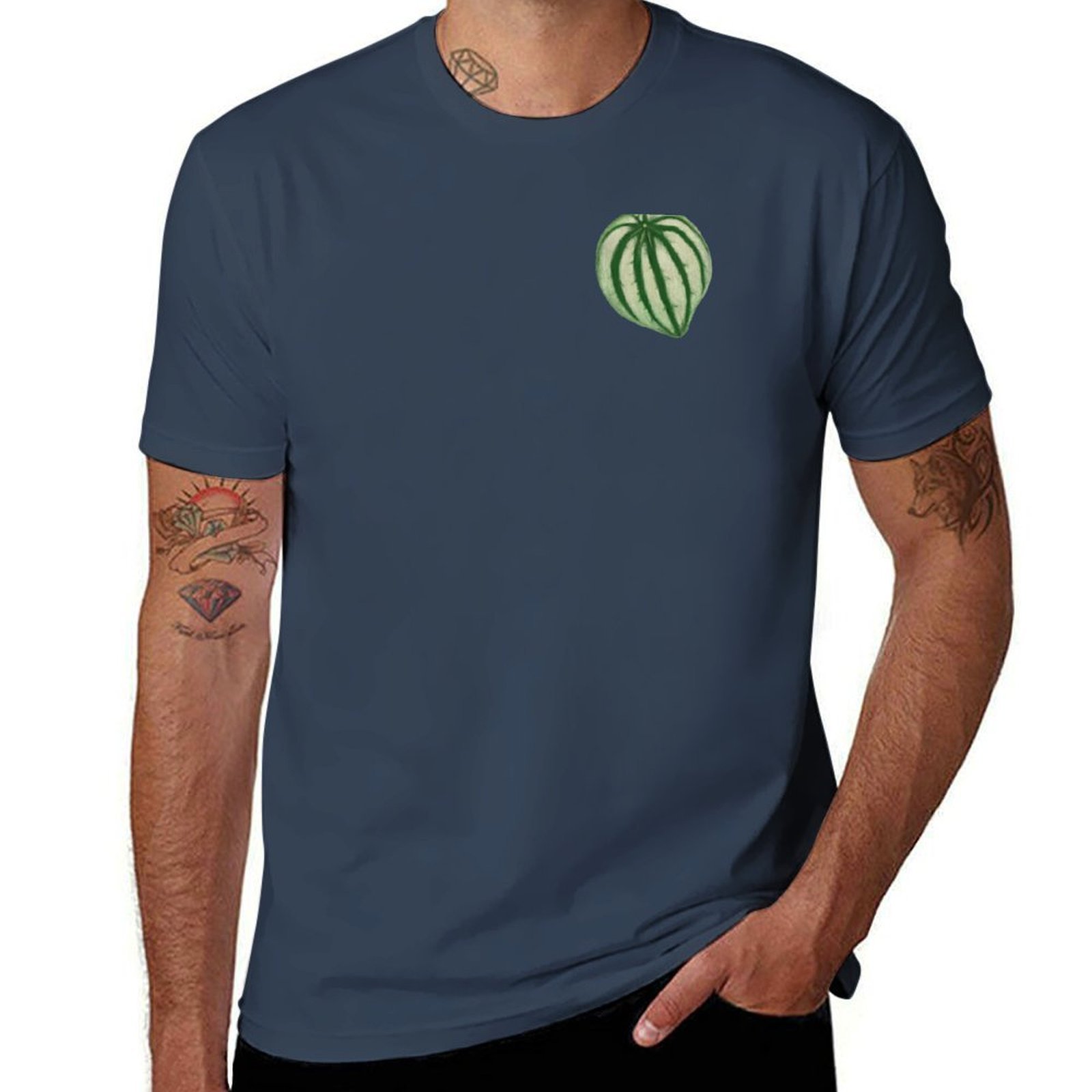 Peperomia Watermelon - เสื้อยืดพิมพ์ลายแตงโมเปเปโรเมีย เสื้อยืดพิมพ์ลายศิลปะแบบมินิมอล