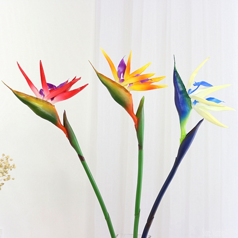 Bird Paradise Strelitzia - ดอกสตรีลิซเซียซิลิโคนขนาด 90 ซม. ดอกไม้ประดิษฐ์สวยงาม ตกแต่งผนังบ้าน โรงแรม