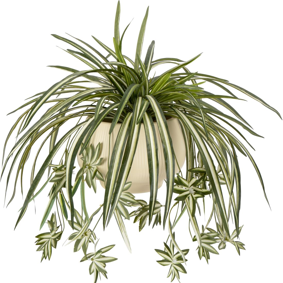 Spider Plant Hanging - ต้นแมงมุมประดิษฐ์ 4 ชิ้น ต้นคลอโรฟิตัมปลอม สำหรับตกแต่งผนังบ้าน สวน