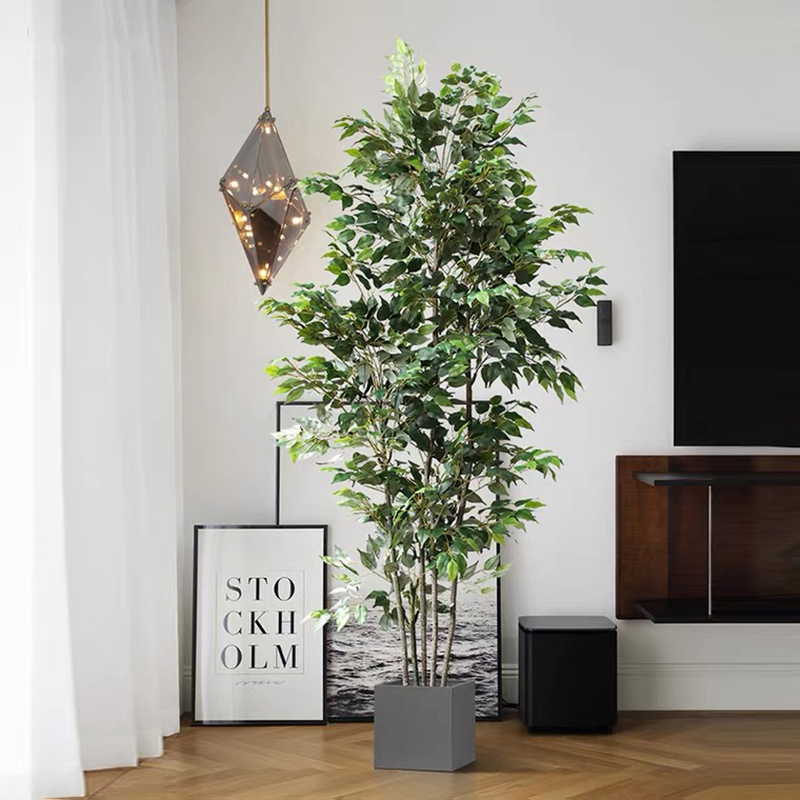 Ficus Lyrata Tree - 70in ประดิษฐ์ Ficus Tree Faux ชั้นพืชพลาสติก
