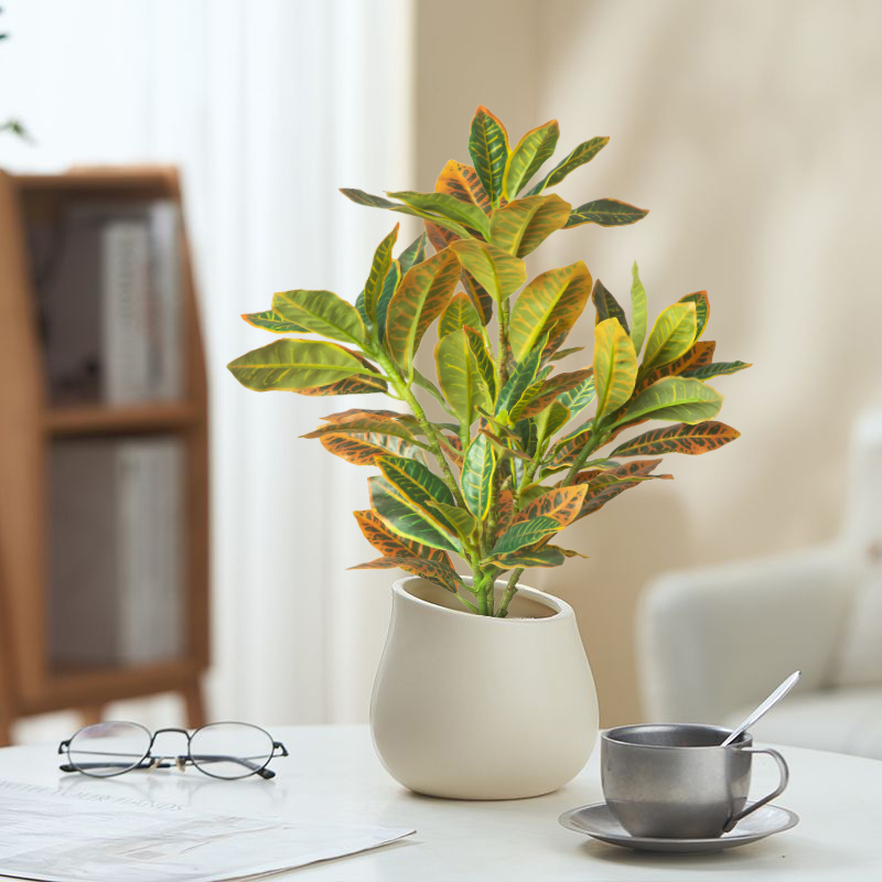 Ficus Lyrata Tree - 24-41 ซม.พืชประดิษฐ์ปลอม Ficus Tree Tropical Banyan