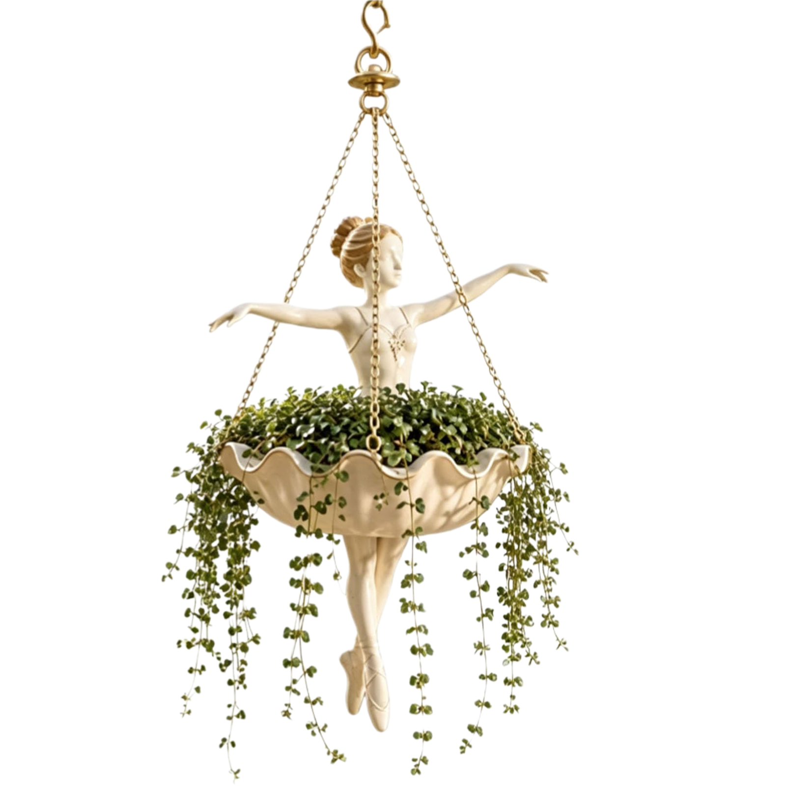 Spider Plant Hanging - กระถางแขวนรูปนักเต้นบัลเลต์ ติดตั้งง่ายและใช้งานได้หลากหลาย สำหรับปลูกไม้อวบน้ำ เถาวัลย์ และต้นไม้เลื้อย