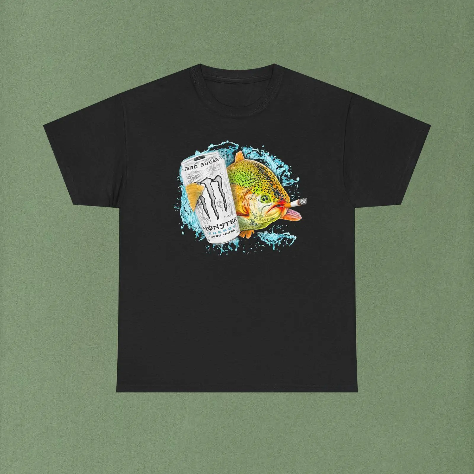 Monstera Adansonii - เสื้อยืดลายปลาสัตว์ประหลาดสีขาวสไตล์วินเทจ ผ้าซักแล้ว ยืดหยุ่น ระบายอากาศได้ดี สวมใส่สบาย นุ่ม