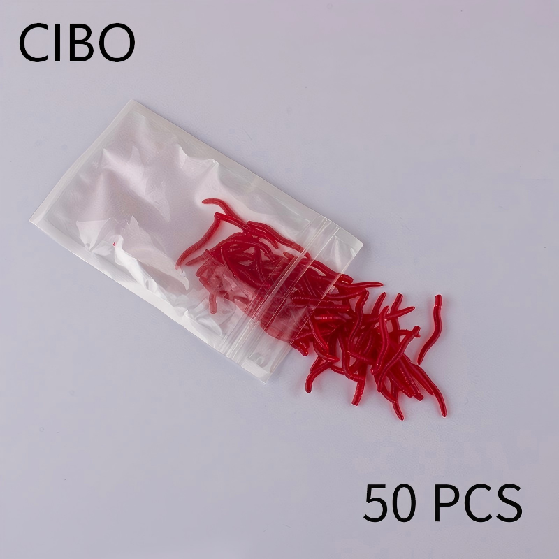 Aglaonema Red - CIBO 50 ชิ้น-เหยื่อหนอนแดงเทียม 40 มม. 0.2