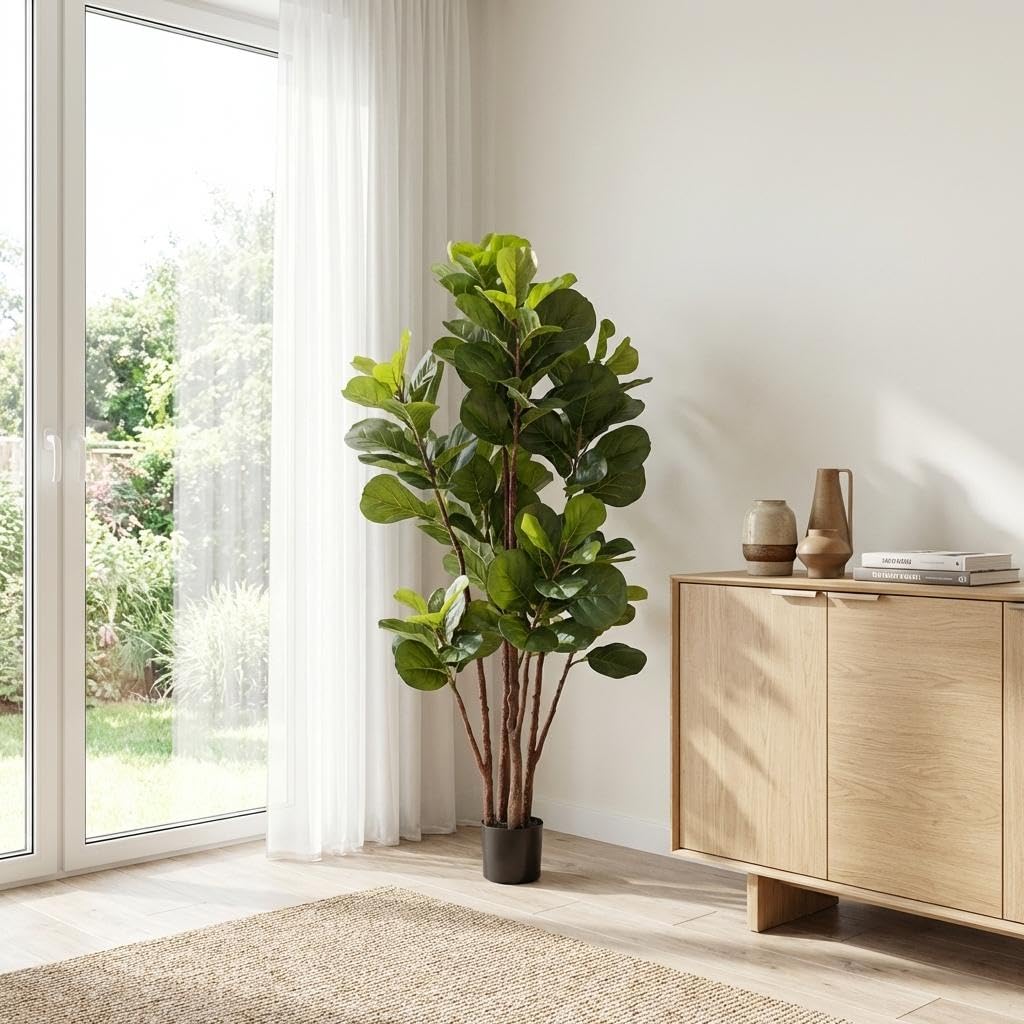 ต้นมะเดื่อใบแฉกประดิษฐ์ ขนาด 5 - Ficus Lyrata Tree บทวิจารณ์และราคา