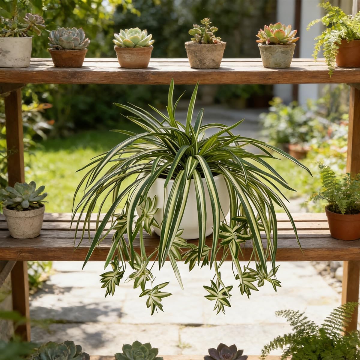 ต้นแมงมุมประดิษฐ์ 4 ชิ้น ต้นคล - Spider Plant Hanging บทวิจารณ์และราคา