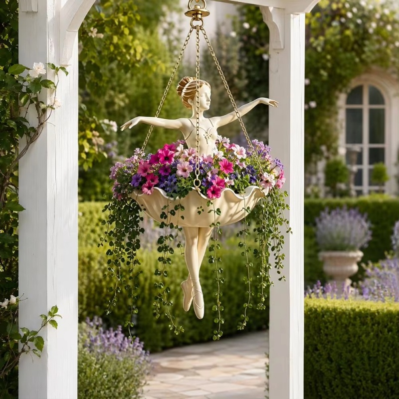 กระถางแขวนรูปนักบัลเลต์เรซิ่น  - Spider Plant Hanging บทวิจารณ์และราคา