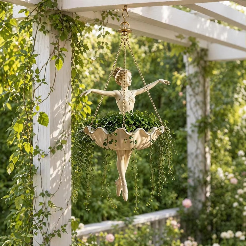 กระถางแขวนรูปนักบัลเลต์เรซิ่น  - Spider Plant Hanging บทวิจารณ์และราคา